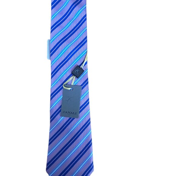 CANALI STRIPED TIE 100% SILK NEW - Picture 9 of 14